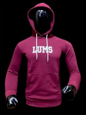 Maroon LUMS Embroidered Hoodie